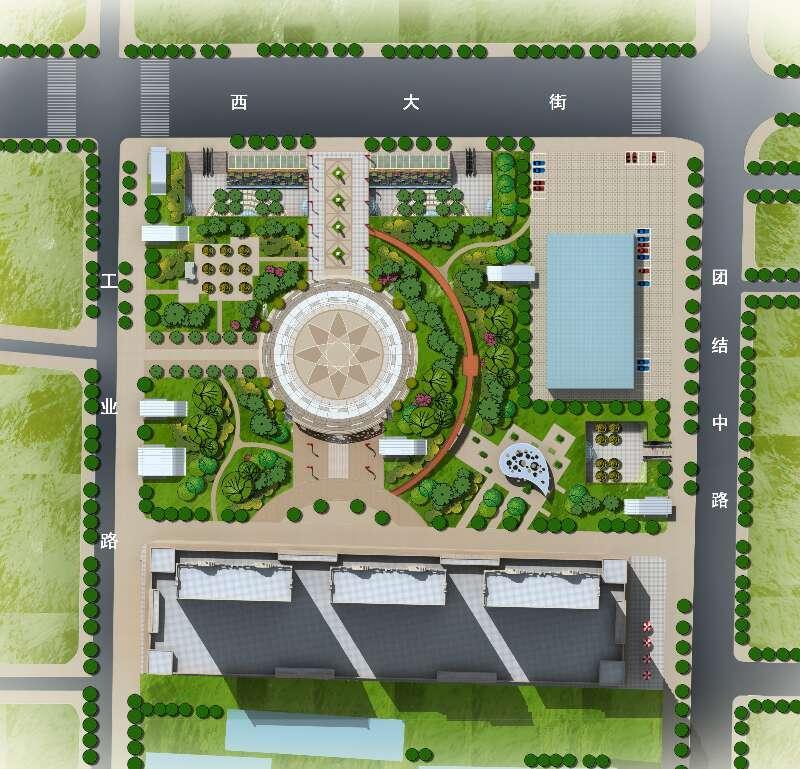 項城廣場,鳥瞰圖設計，鄭州園林景觀設計公司，http://ydyl.weixijia.com/